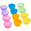 imageAmazon Basics Reusable Silicone Baking Cups NonStick BPA Free Dishwasher Safe 29 x 29 x 13 in LxWxH Multicolor Pack of 24Multicolor