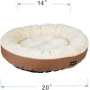 imageAmazon Basics Round Bolster Pet Bed for Dog or Cat with Flannel Top 200quot L x 200quot W x 80quot Th Brown and Ivory200L x 200W x 60TH