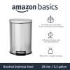 imageAmazon Basics Round Cylindrical Home Office Trash Can With SoftClose Foot Pedal 20 l 53 gallon Brushed Stainless SteelBrushed Stainless Steel