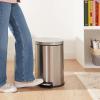 imageAmazon Basics Round Cylindrical Home Office Trash Can With SoftClose Foot Pedal 20 l 53 gallon Brushed Stainless SteelBrushed Stainless Steel