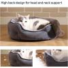 imageAmazon Basics Round Dog Bed for Medium Dogs Cat Beds for Indoor Cats Washable Pet Bed with Soft Plush Cushion AntiSlip Bottom 25x21x8 Inches GrayM25218