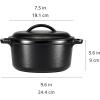 imageAmazon Basics Round PreSeasoned Cast Iron Dutch Oven Pot with Lid and Dual Handles HeavyDuty ampamp Large 7Quart Black2Quart