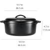 imageAmazon Basics Round PreSeasoned Cast Iron Dutch Oven Pot with Lid and Dual Handles HeavyDuty ampamp Large 7Quart Black7Quart