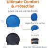imageAmazon Basics Silicone Swim Cap 2 Pack BlackBlue