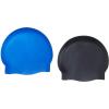 imageAmazon Basics Silicone Swim Cap 2 Pack BlackBlue