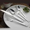 imageAmazon Basics Silverware 20Piece Stainless Steel Flatware Set Service for 4 Durable Silver Finish Bistro20Piece