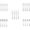 imageAmazon Basics Silverware Set Stainless Steel Flatware Dishwasher Safe Service for 4 20Piece Forks and Spoons Round Edge20Piece
