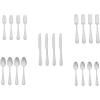 imageAmazon Basics Silverware Set Stainless Steel Flatware Dishwasher Safe Service for 4 20Piece Forks and Spoons Round Edge20Piece