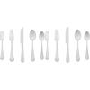imageAmazon Basics Silverware Set Stainless Steel Flatware Dishwasher Safe Service for 4 20Piece Forks and Spoons Round Edge20Piece