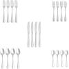 imageAmazon Basics Silverware Set Stainless Steel Flatware Dishwasher Safe Service for 4 20Piece Forks and Spoons Round Edge20Piece