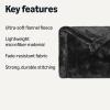 imageAmazon Basics Soft Fleece Throw Blanket Lightweight Cozy Blanket for Couch ampamp Sofa 50 x 60 Inches BrownBlack