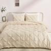 imageAmazon Basics Soft Lightweight Queen Size Comforter Sets AllSeason DownAlternative 3Piece Bedding Set Pinch Pleat Design FullQueen Size Bright WhiteBeige