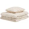 imageAmazon Basics Soft Lightweight Queen Size Comforter Sets AllSeason DownAlternative 3Piece Bedding Set Pinch Pleat Design FullQueen Size Bright WhiteBeige