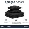 imageAmazon Basics Soft Lightweight Queen Size Comforter Sets AllSeason DownAlternative 3Piece Bedding Set Pinch Pleat Design FullQueen Size Bright WhiteBlack