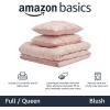 imageAmazon Basics Soft Lightweight Queen Size Comforter Sets AllSeason DownAlternative 3Piece Bedding Set Pinch Pleat Design FullQueen Size Bright WhiteBlush