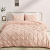 imageAmazon Basics Soft Lightweight Queen Size Comforter Sets AllSeason DownAlternative 3Piece Bedding Set Pinch Pleat Design FullQueen Size Bright WhiteBlush