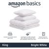 imageAmazon Basics Soft Lightweight Queen Size Comforter Sets AllSeason DownAlternative 3Piece Bedding Set Pinch Pleat Design FullQueen Size Bright WhiteBright White