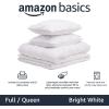 imageAmazon Basics Soft Lightweight Queen Size Comforter Sets AllSeason DownAlternative 3Piece Bedding Set Pinch Pleat Design FullQueen Size Bright WhiteBright White