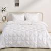 imageAmazon Basics Soft Lightweight Queen Size Comforter Sets AllSeason DownAlternative 3Piece Bedding Set Pinch Pleat Design FullQueen Size Bright WhiteBright White
