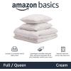 imageAmazon Basics Soft Lightweight Queen Size Comforter Sets AllSeason DownAlternative 3Piece Bedding Set Pinch Pleat Design FullQueen Size Bright WhiteCream