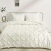 imageAmazon Basics Soft Lightweight Queen Size Comforter Sets AllSeason DownAlternative 3Piece Bedding Set Pinch Pleat Design FullQueen Size Bright WhiteCream