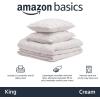 imageAmazon Basics Soft Lightweight Queen Size Comforter Sets AllSeason DownAlternative 3Piece Bedding Set Pinch Pleat Design FullQueen Size Bright WhiteCream