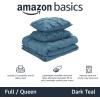 imageAmazon Basics Soft Lightweight Queen Size Comforter Sets AllSeason DownAlternative 3Piece Bedding Set Pinch Pleat Design FullQueen Size Bright WhiteDark Teal