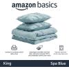imageAmazon Basics Soft Lightweight Queen Size Comforter Sets AllSeason DownAlternative 3Piece Bedding Set Pinch Pleat Design FullQueen Size Bright WhiteSpa Blue