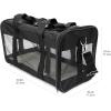 imageAmazon Basics SoftSided Mesh Pet Travel Carrier for Dog Cat up to 22 pounds 197quot L x 12quot W x 12quot H Black200L x 120W x 120H