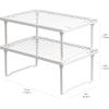 imageAmazon Basics Stackable Metal Kitchen Storage Shelves for Dishes 125quot L x 8quot D x 45quot H Set of 2 White125 L x 8 D x 45 H