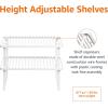 imageAmazon Basics Stackable Metal Kitchen Storage Shelves for Dishes 125quot L x 8quot D x 45quot H Set of 2 White125 L x 8 D x 45 H