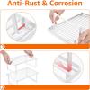 imageAmazon Basics Stackable Metal Kitchen Storage Shelves for Dishes 125quot L x 8quot D x 45quot H Set of 2 White125 L x 8 D x 45 H