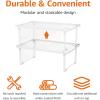 imageAmazon Basics Stackable Metal Kitchen Storage Shelves for Dishes 125quot L x 8quot D x 45quot H Set of 2 White125 L x 8 D x 45 H