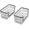 imageAmazon Basics Stackable Metal Wire Rectangular Storage Basket Set For Kitchen or Bathroom 2 Count Black
