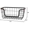 imageAmazon Basics Stackable Metal Wire Rectangular Storage Basket Set For Kitchen or Bathroom 2 Count Black