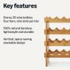 imageAmazon Basics Stackable Natural Bamboo Wine Rack 36 Bottle Capacity
