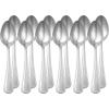 imageAmazon Basics Stainless Steel Dishwasher Safe Dinner Spoons with Pearled Edge Large Tablespoons 77 inches Pack of 12 SilverDinner Spoons 77 Inches