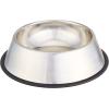 imageAmazon Basics Stainless Steel NonSkid Pet Dog Water And Food Bowl 2Pack 10 x 28 Inches Each Holds Up to 4 CupsStainless Steel