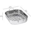 imageAmazon Basics Stainless Steel Rectangular Roasting Pan with Rack 16 in