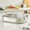 imageAmazon Basics Stainless Steel Rectangular Roasting Pan with Rack 16 in