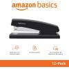 imageAmazon Basics Stapler with 1000 Staples Office Stapler 25 Sheet Capacity NonSlip Black12Pack