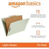 imageAmazon Basics Sturdy 10Pack Letter Size Pressboard Classification File Folders with Fasteners Dividers 2 Expansion 1197 x 1055 inch GreenGreen