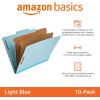 imageAmazon Basics Sturdy 10Pack Letter Size Pressboard Classification File Folders with Fasteners Dividers 2 Expansion 1197 x 1055 inch GreenLight Blue