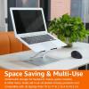 imageAmazon Basics Sturdy and Portable Ergonomic Laptop Stand for Desk Adjustable Riser Fits all Laptops and Notebooks up to 173 Inch Silver 10 x 87 x 6 in10 x 87 x 6 in