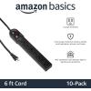 imageAmazon Basics Surge Protector Power Strip 6Outlet 790 Joules LED Indicator 6ft Extension Cord BlackBlack