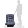 imageAmazon Basics Swivel Foam Lounge Chair with Headrest FloorCompatible Adjustable Gaming 263D x 235W x 137H in GreyBlue