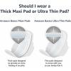 imageAmazon Basics Thick Maxi Pads with Wings for Periods Regular Absorbency Unscented Size 1 144 Count Previously SolimoSize 5
