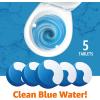 imageAmazon Basics Toilet Bowl Cleaners Tablets with Oxygen Bleach Unscented Blue 5 Count Pack of 15 Count Pack of 1