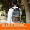 imageAmazon Basics Transparent School Backpack With WaterResistant PVC Plastic Material and Ruggedly Reinforced Shoulder Straps Clear