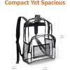 imageAmazon Basics Transparent School Backpack With WaterResistant PVC Plastic Material and Ruggedly Reinforced Shoulder Straps Clear